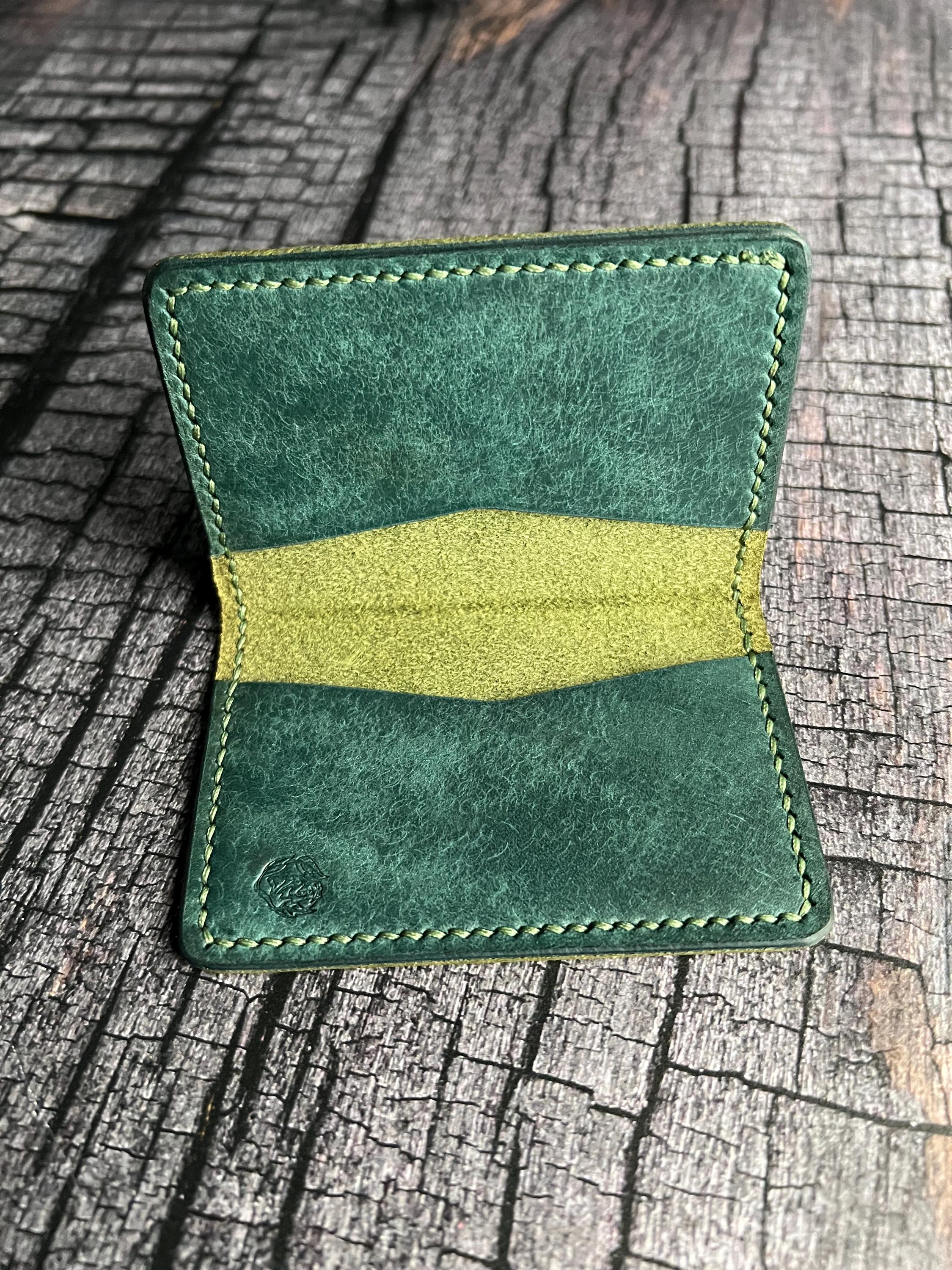Card Holder: Olive & Aqua